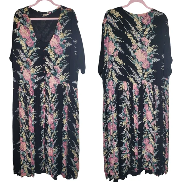 Vingtage Plus Size Cottagecore Fairy Grunge Whimsigoth Dress 1X See Measurements - Picture 1 of 13